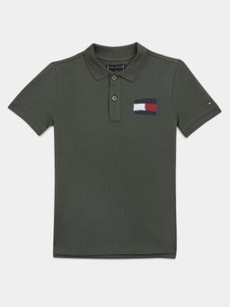 Tommy Hilfiger - Boys Olive Logo Regular Fit Cotton Polo T-Shirt