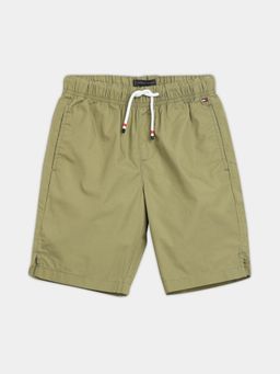 Tommy Hilfiger - Boys Green Regular Fit Solid Mid Rise Shorts