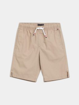 Tommy Hilfiger - Boys Beige Regular Fit Solid Mid Rise Shorts
