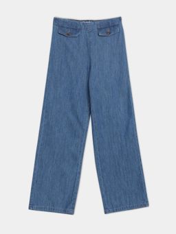 Tommy Hilfiger - Girls Blue Wide Leg Fit Mid Rise Jeans
