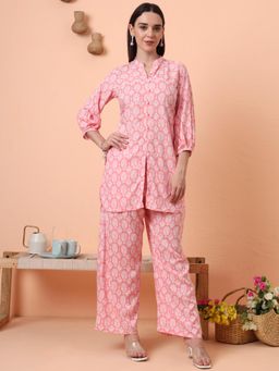Gahan - Women Rayon Pink Floral Printed Co-Ord Set