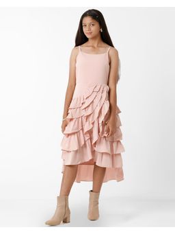 Kate & Oscar - Girls Peach Ruffled Dress