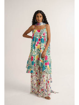 Vishala Shree - White Lily Sharara with Kurta and Dupatta (Set of 3)