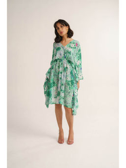 Vishala Shree - Green Gladiolus Knee Length Dress