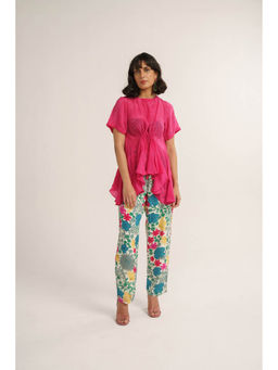 Vishala Shree - Pink Azalea Top with Pant (Set of 2)