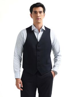 Arrow - Blue Solid Waistcoat