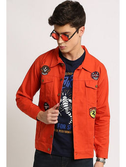 Voxati - Orange Men Denim Jacket