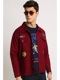 Voxati - Maroon Men Denim Jacket
