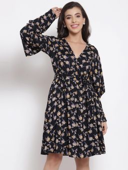 Ayrolane - Black Printed Cold Shoulder Dress
