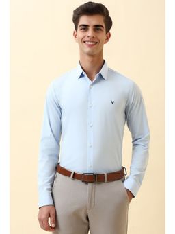 Allen Solly - Men Light Blue Solid Full Sleeves Formal Shirt