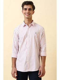 Allen Solly - Men White Stripe Full Sleeves Casual Shirt
