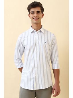 Allen Solly - Men Blue Stripe Full Sleeves Casual Shirt