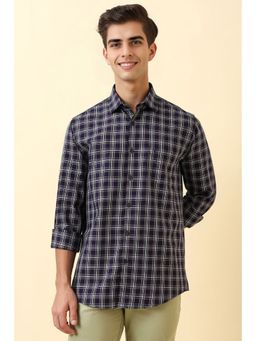 Allen Solly - Men Navy Check Full Sleeves Casual Shirt
