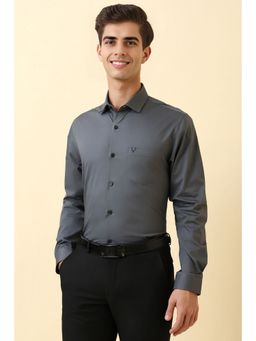Allen Solly - Men Grey Solid Full Sleeves Formal Shirt