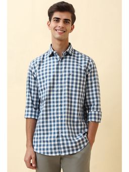 Allen Solly - Men White Check Full Sleeves Casual Shirt