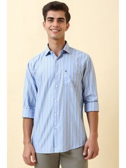 Allen Solly - Men Light Blue Stripe Full Sleeves Casual Shirt
