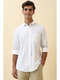 Allen Solly - Men White Solid Full Sleeves Casual Shirt