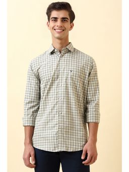 Allen Solly - Men Beige Check Full Sleeves Casual Shirt