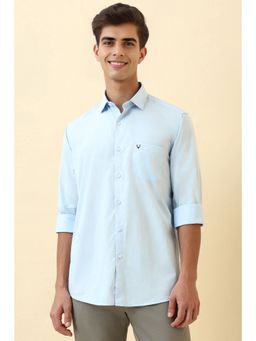 Allen Solly - Men Light Blue Solid Full Sleeves Casual Shirt