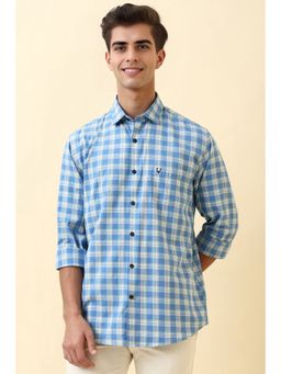 Allen Solly - Men Blue Check Full Sleeves Casual Shirt