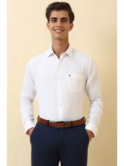 Allen Solly - Men White Textured Full Sleeves Formal Shirt
