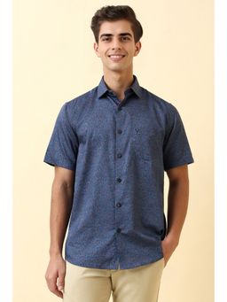 Allen Solly - Men Blue Print Half Sleeves Casual Shirt