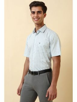 Allen Solly - Men Grey Print Half Sleeves Formal Shirt