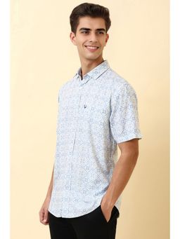 Allen Solly - Men White Print Half Sleeves Casual Shirt