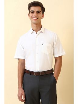 Allen Solly - Men White Solid Half Sleeves Formal Shirt