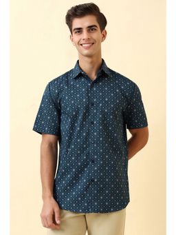 Allen Solly - Men Navy Print Half Sleeves Casual Shirt