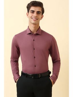 Allen Solly - Men Pink Solid Full Sleeves Formal Shirt