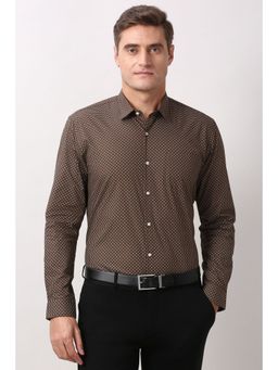 Peter England - Men Brown Regular Fit Full Sleeves Formal Shirt