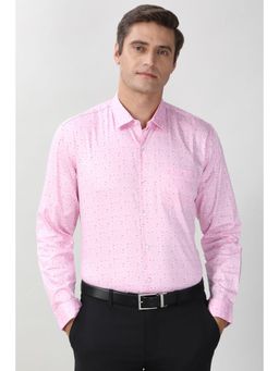 Peter England - Men Pink Regular Fit Full Sleeves Formal Shirt