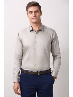 Peter England - Men Grey Slim Fit Full Sleeves Formal Shirt