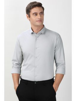 Peter England - Men Grey Slim Fit Full Sleeves Formal Shirt