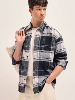 The Bear House - Mens Multi-Color Relaxed Fit Checked Flannel Overshirt