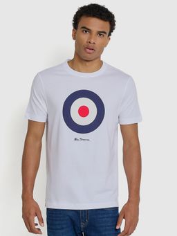 Ben Sherman - Men White Neck In Pima Cotton Signature Target Hd Print T-Shirt