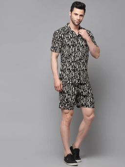 RIGO - Men Black Printed Co-ord Set