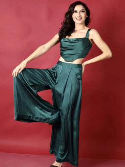 Kayjay by Kritika Jain - Green Solid Co-Ord (Set of 2)