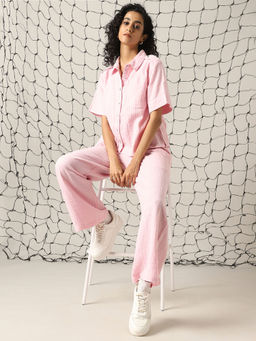 Hubberholme - Self Design Double Cloth Pure Cotton Shirt With Trouser