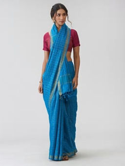Fabindia - Silk Woven Checks Sari