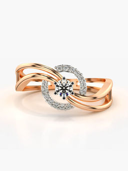 Valanova - Hallmarked 14K Rose Gold and Certified Lab Grown Diamond 0.26 Cts Ring