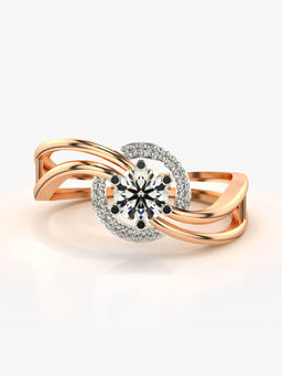 Valanova - Hallmarked 18K Rose Gold and Certified Lab Grown Diamond 0.49 Cts Ring