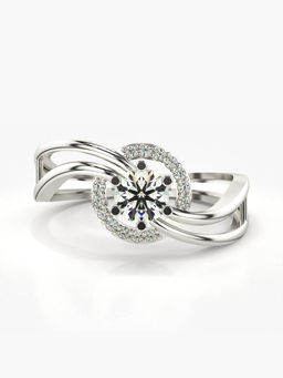 Valanova - Hallmarked 18K White Gold and Certified Lab Grown Diamond 0.49 Cts Ring