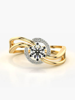 Valanova - Hallmarked 18K Yellow Gold and Certified Lab Grown Diamond 0.49 Cts Ring