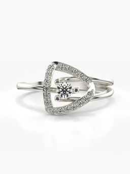 Valanova - Hallmarked 14K White Gold and Certified Lab Grown Diamond 0.24 Cts Ring