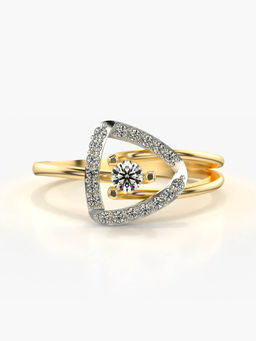 Valanova - Hallmarked 14K Yellow Gold and Certified Lab Grown Diamond 0.24 Cts Ring