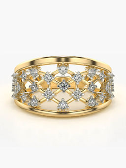 Valanova - Hallmarked 14K Yellow Gold and Certified Lab Grown Diamond 0.41 Cts Ring
