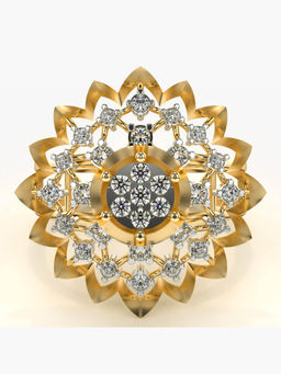 Valanova - Hallmarked 14K Yellow Gold and Certified Lab Grown Diamond 0.50 Cts Ring