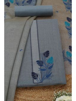 Soch - Womens Grey Printed Unstitched Kurta with Unstitched Bottom and Dupatta